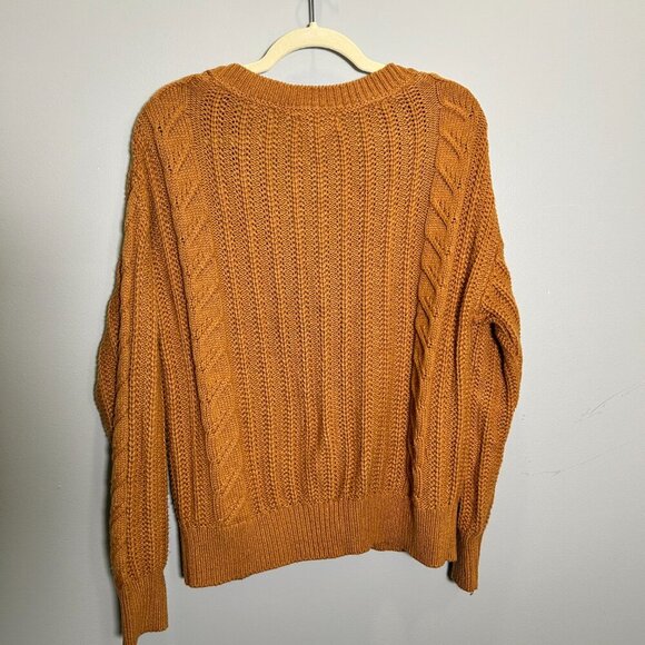 Cupcakes & Cashmere Rust Orange Medium Cable Knit Sweater - Medium EUC - Picture 4 of 5